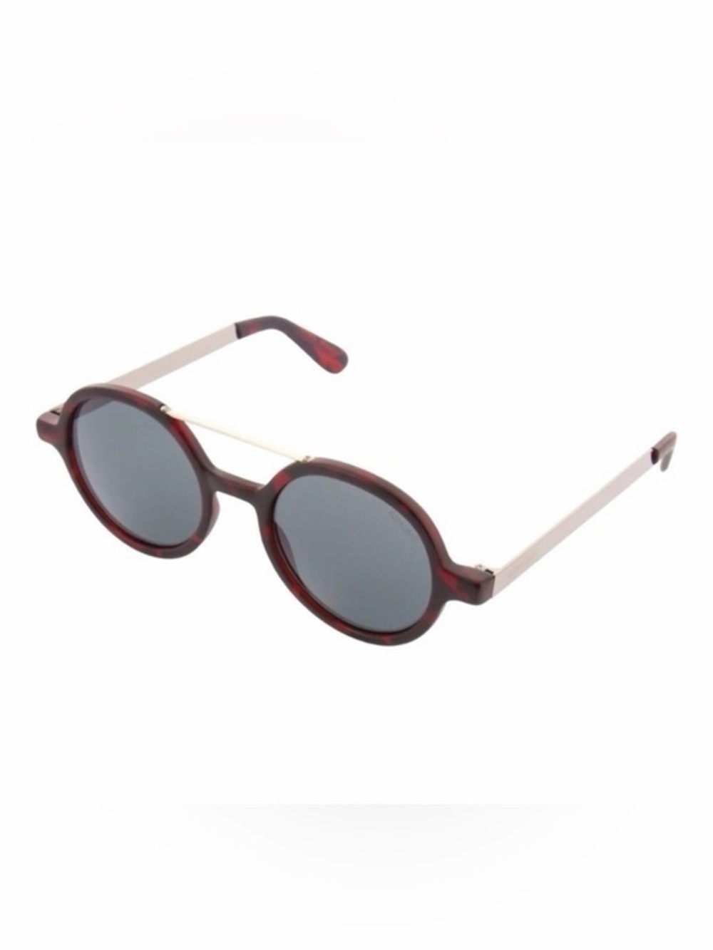 KOMONO Vivien Tortoise Silver Sunglasses NEW round red metal